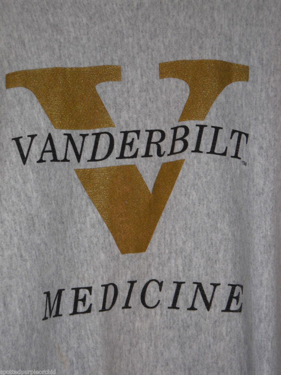  VANDERBILT MEDICINE gold V logo graphic University Sweatshirt Shirt XL