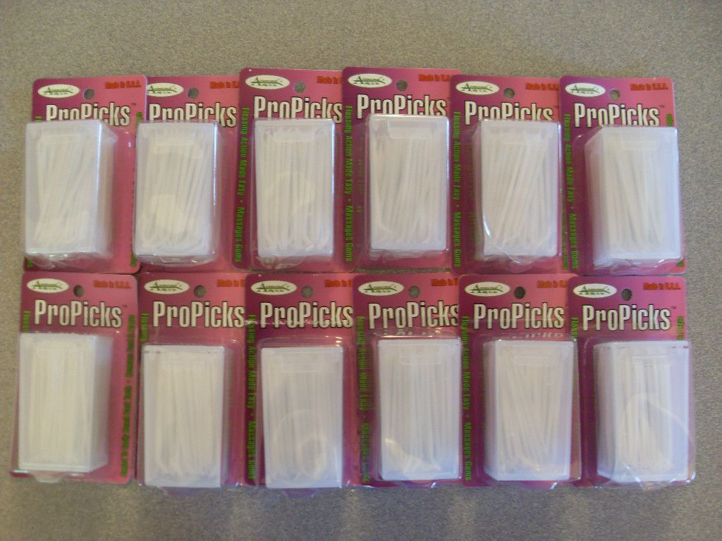 ProPicks *NEW* Plastic Angled Toothpicks *12 Box Lot* ProPick **Fast