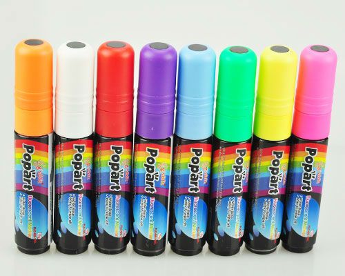 8PCS Color 10mm Fluorescent Liquid Chalk Nib Marker Pen 8 color