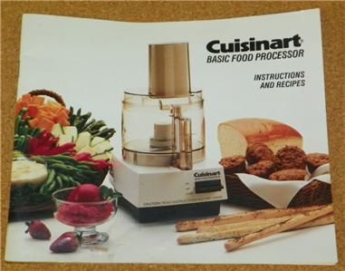 Vintage Cuisinart Basic Food Processor Instruction Book EXTRAS DLC 7 8