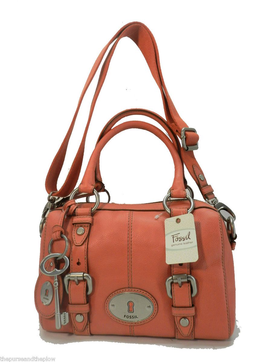 NEW FOSSIL LEATHER HANDBAG ROSE MADDOX TOP ZIP SMALL SATCHEL NWT