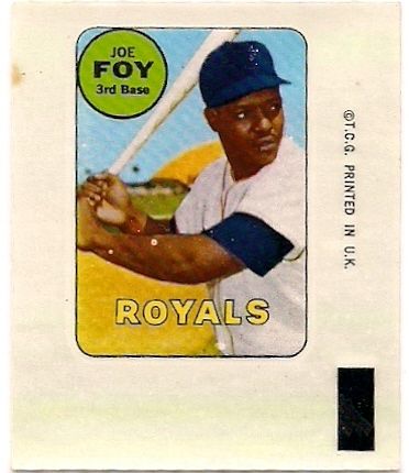 1969 Decal Insert Sticker Transfer Joe Foy Boston Topps RARE Look Hard