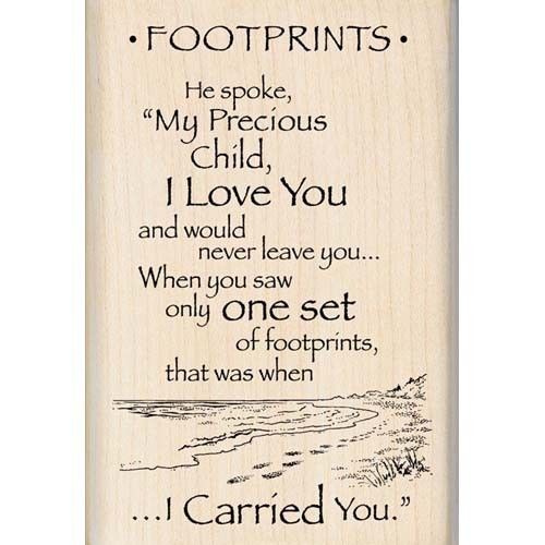 Inkadinkado Footprints in The Sand Poem Rubber Stamp 95201