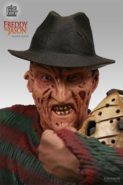 SIDESHOW EXCLUSIVE FREDDY VS. JASON SCREAM SCENE POLYSTONE STATUE