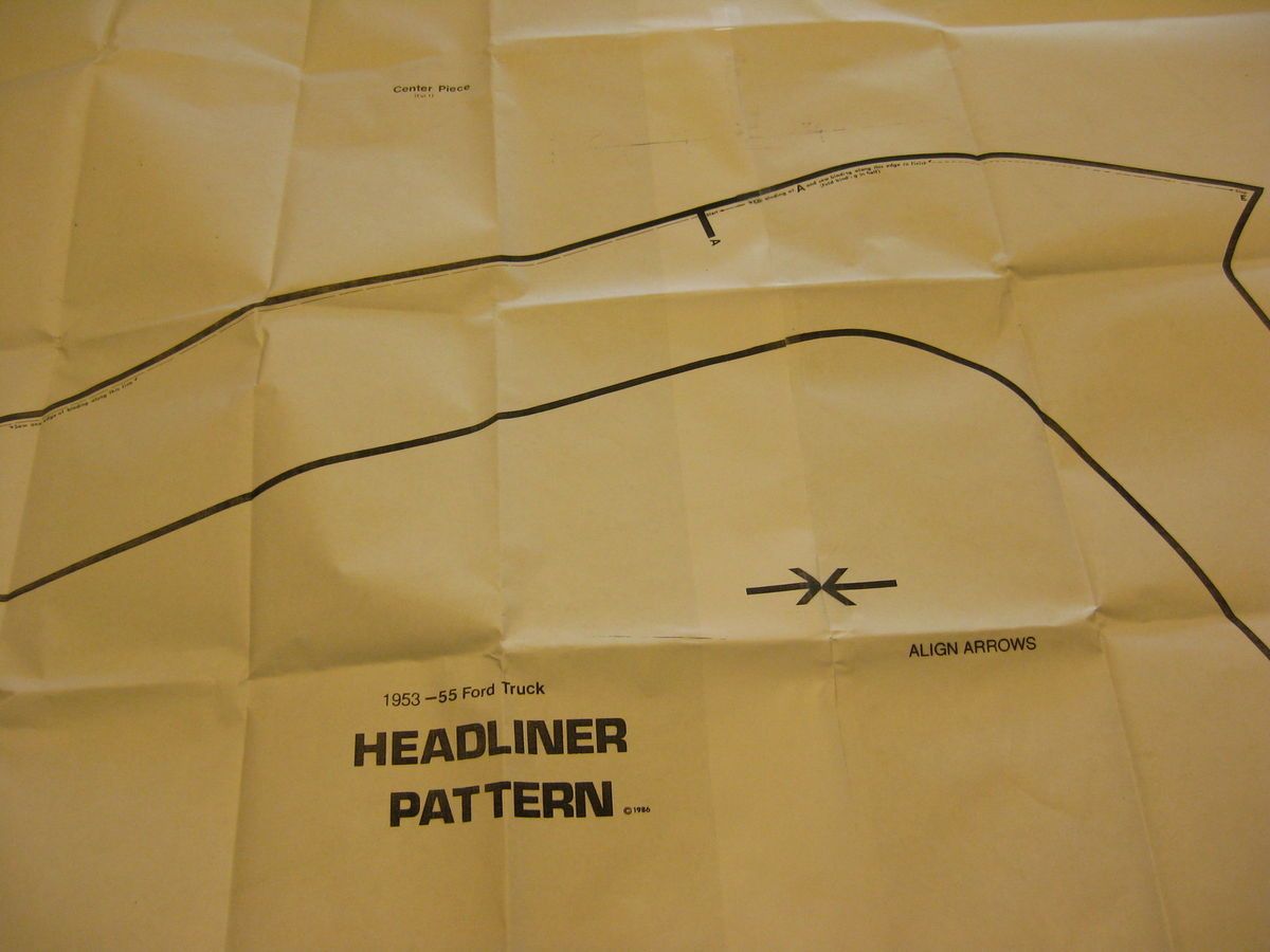 1953 55 F100 Ford Headliner Pattern