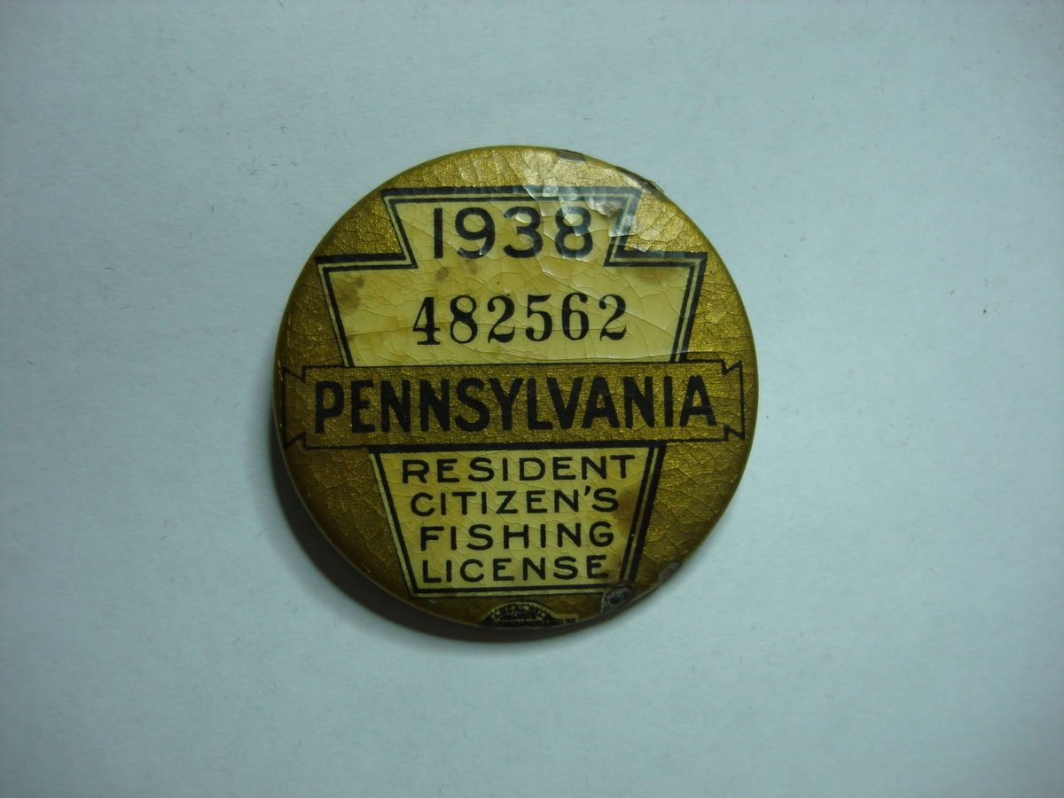 1938 Pennsylvania Resident Citizens Fishing License
