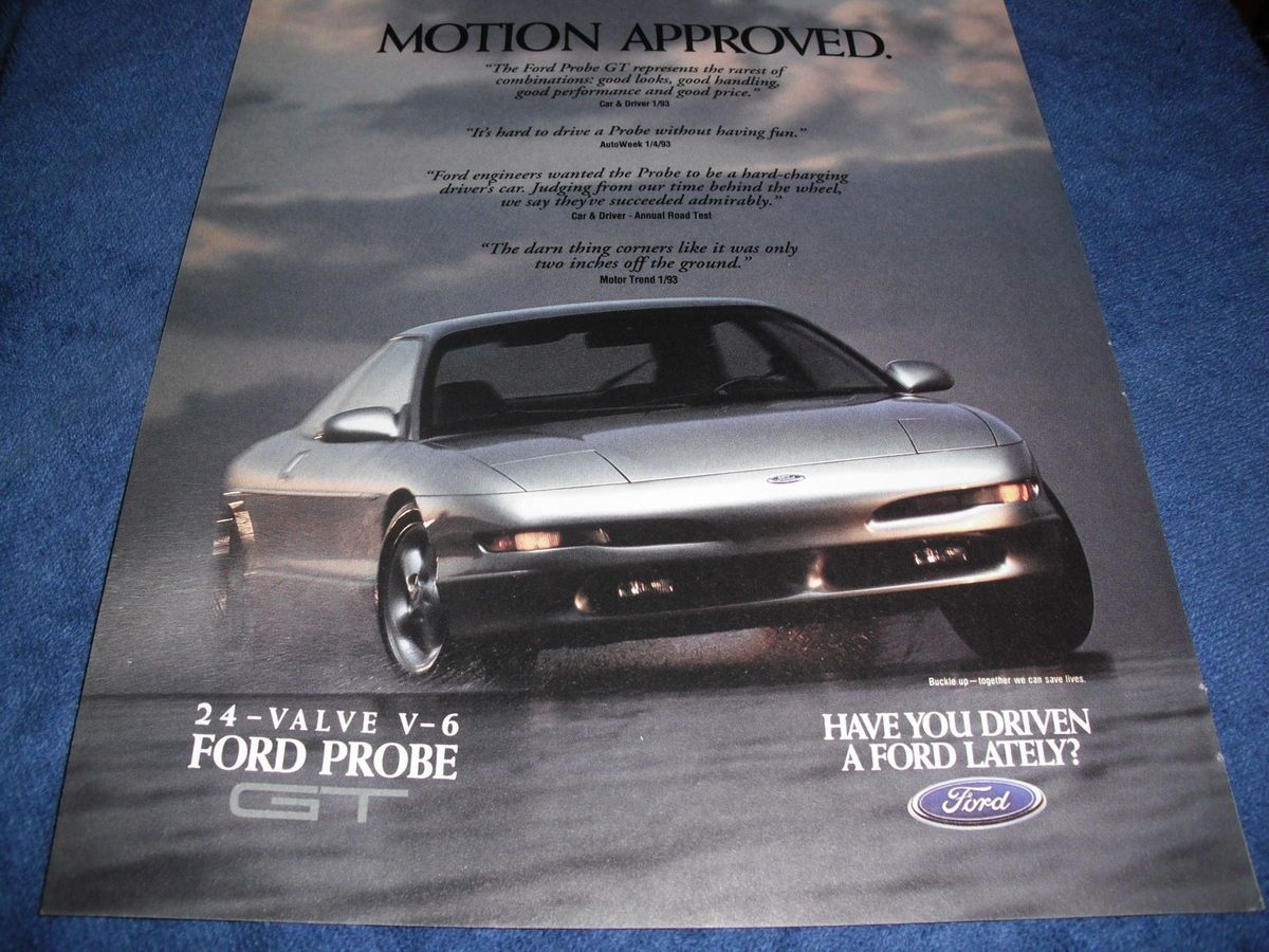  Ford Probe GT Silver 1993 Print Ad