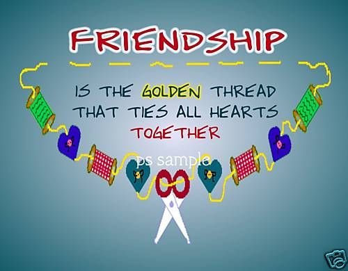 Friendship Golden Thread Sew Fridge Magnet