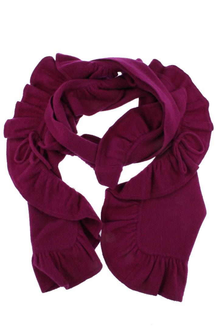 MAGASCHONI New Purple Cashmere Ruffled Scarf One Size BHFO