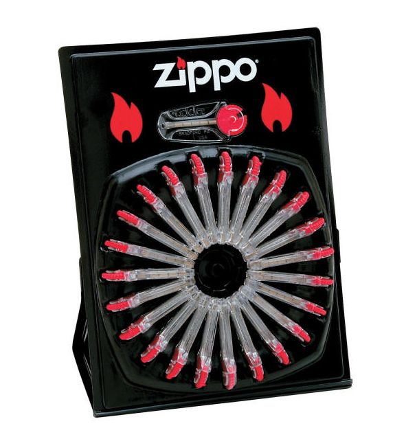 24) 6 FLINTS DISPENSER_WHEEL DISPLAY_FOR WINDPROOF & BLU ZIPPO