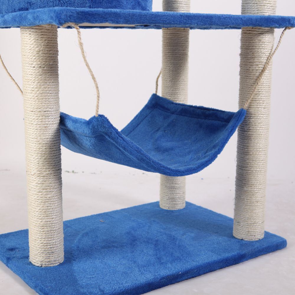 57 Cat Tree Condo House Scratcher Pet Furniture Bed 04 BLUE