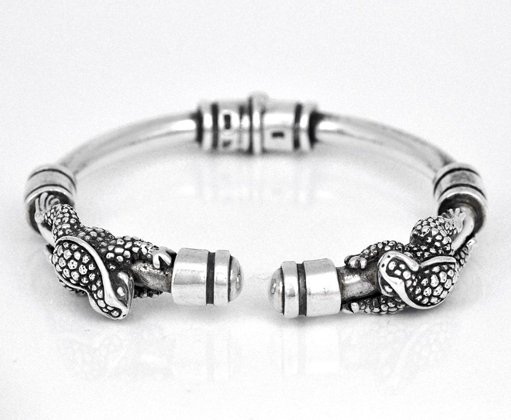 Barry Kieselstein Frog Sterling Silver 925 Bracelet Cuff Authentic