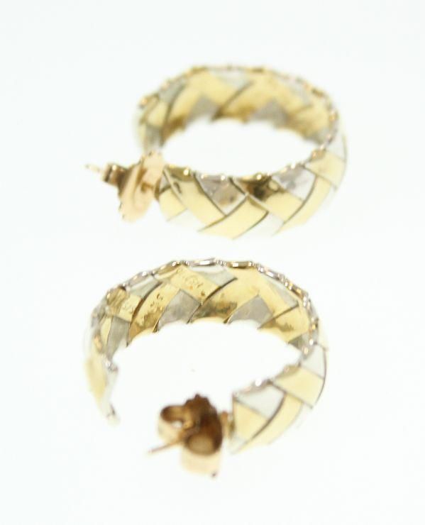 Gabriel Ofiesh Sterling 18K GF Woven Hoop Earrings