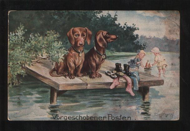 funny dachshund dogs kids by frann old description age vintage