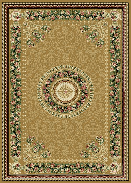 Gold French Oriental Area Rug 6 x 8 Persian Carpet 8909 Actual 52 x