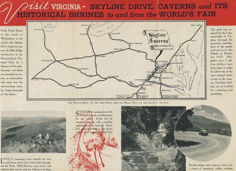 Skyline Drive Caverns Front Royal Virginia Brochure 1930s Shenandoah