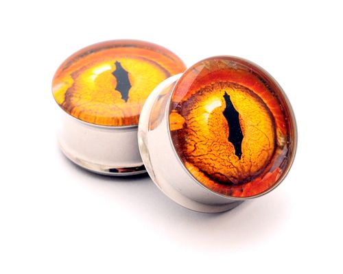 Pair of Eyeball Picture Plugs gauges Choose Size new STYLE 12
