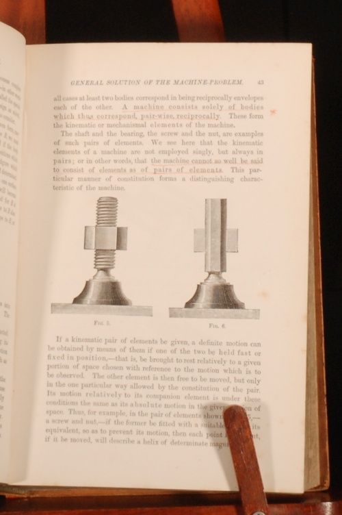 1876 Kinematics Machinery Franz Reuleaux First Edition