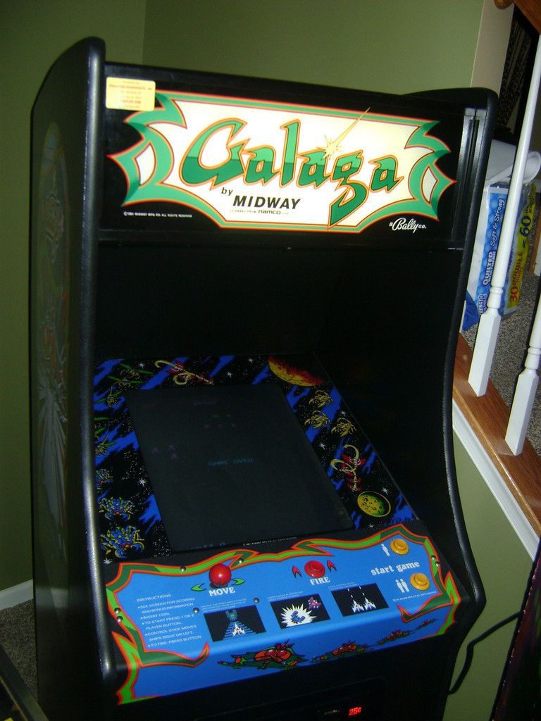 Galaga Video Arcade Machine Works Great Restored