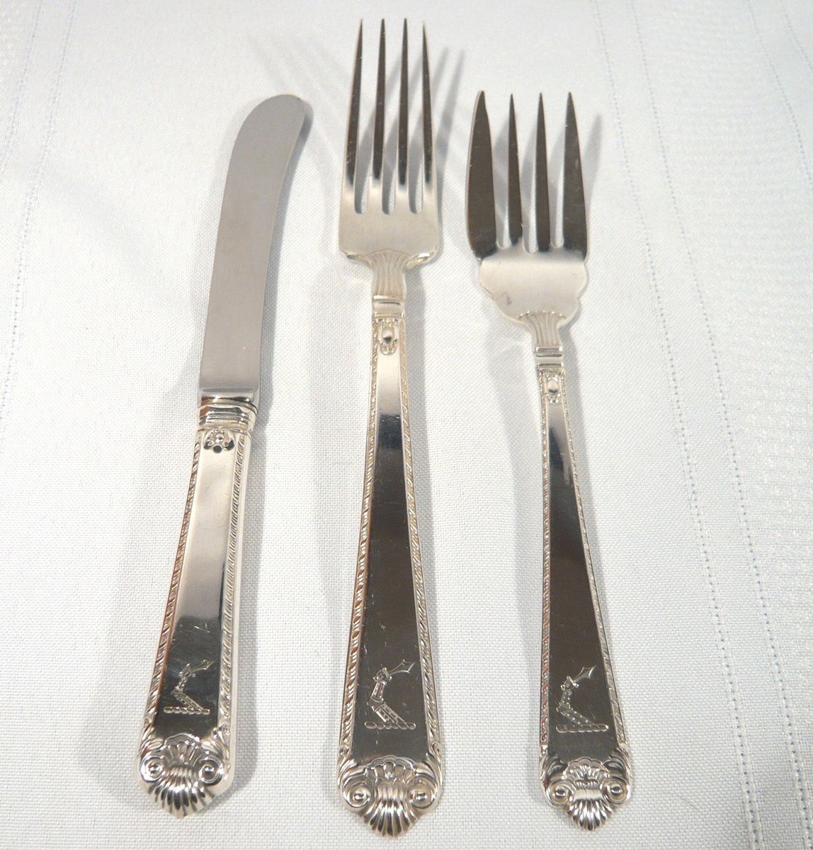 Birks George II Plain Sterling Silver Luncheon Fork Salad Fork Butter