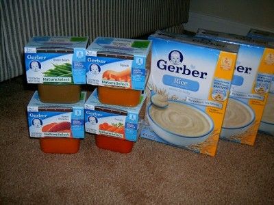 Gerber Infant Rice Cereal Oatmeal and Stage 2 Fruits Veggies Baby Food