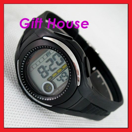 Cool Black OHSEN Children Alarm Chronograph Sport Watch