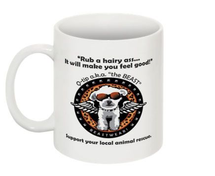 FUNDRAISING AUCTION HAIRBALL Qtip MUG Very cool