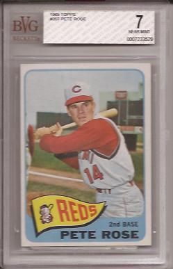 1965 Topps Pete Rose Beckett Graded 7 Near Mint Card Reds