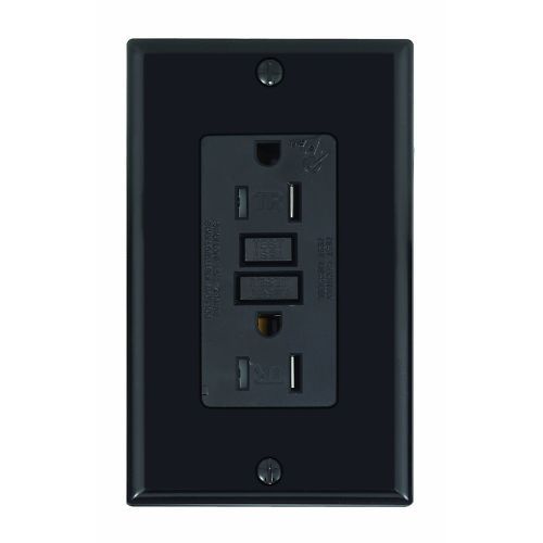 Leviton GFCI GFI Outlet T7599 E Black Tamper Resistant Kit