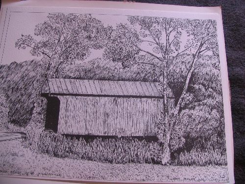 Art 4 Original Signed Sketches by WV Artist 1976