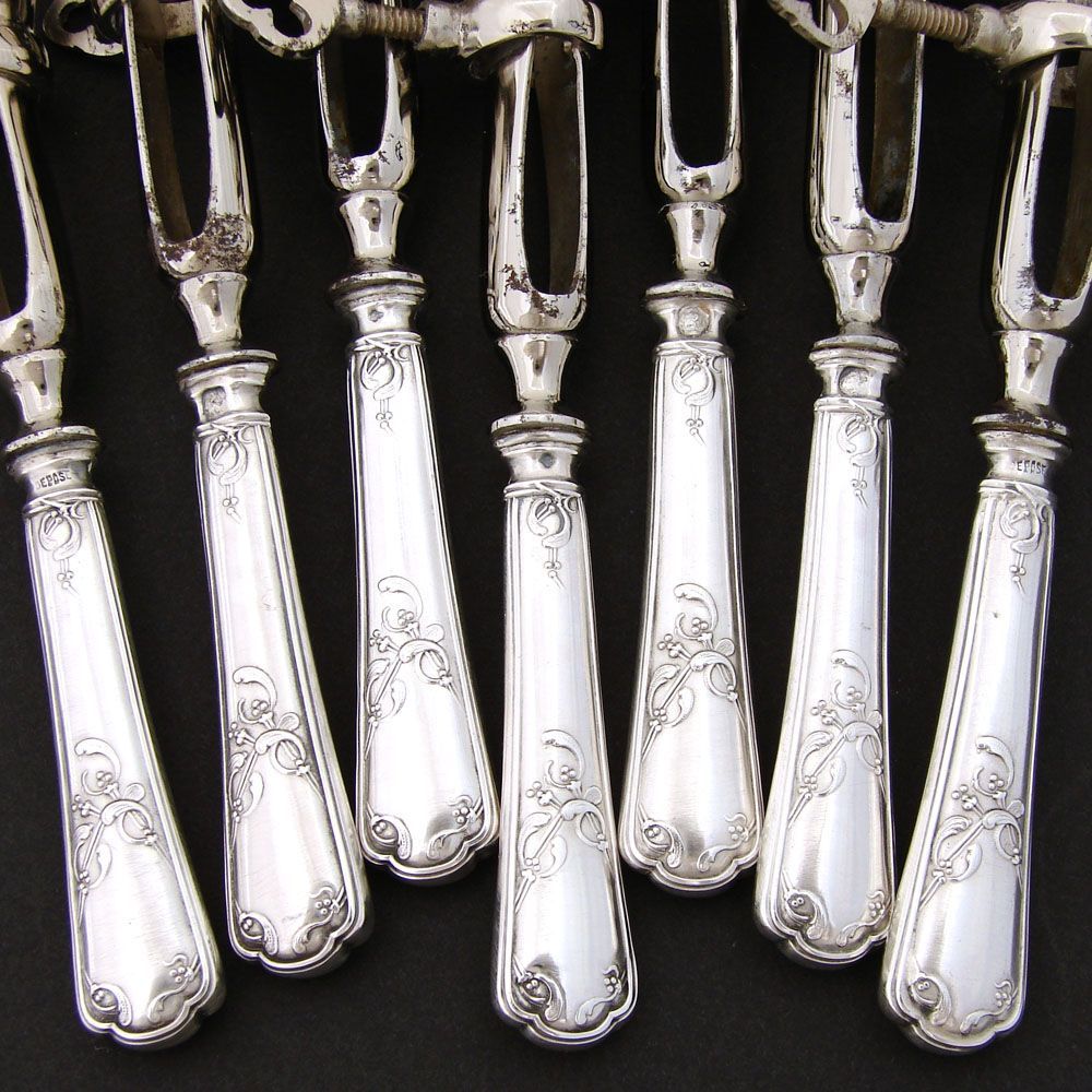  Sterling Silver 12pc Manche a Gigot or Lamb Serving Implement Set