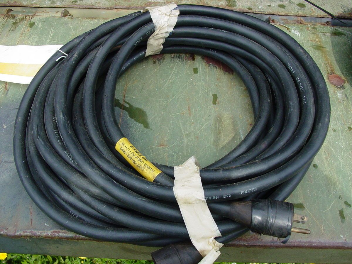 50 ft Roll 12 3 Extension Cord Cable w 3 Prong Plugs