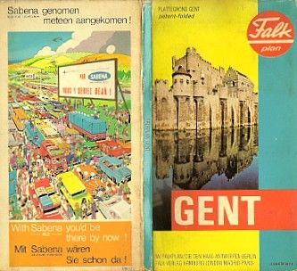1972 Sabena Belgian World Airlines Map Ghent Belgium