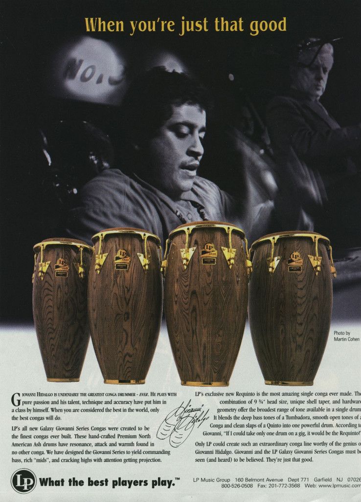 1997 LP Galaxy Giovanni Series Congas Giovanni Hidalgo Photo Vintage