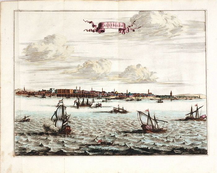 Antique Print HELLESPONT PORT GALLIPOLIS DARDANELLES TURKEY by O