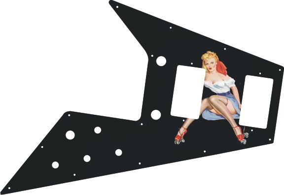 Pickguard for Gibson Flying V Guitar Pin Up Girl 2 New   