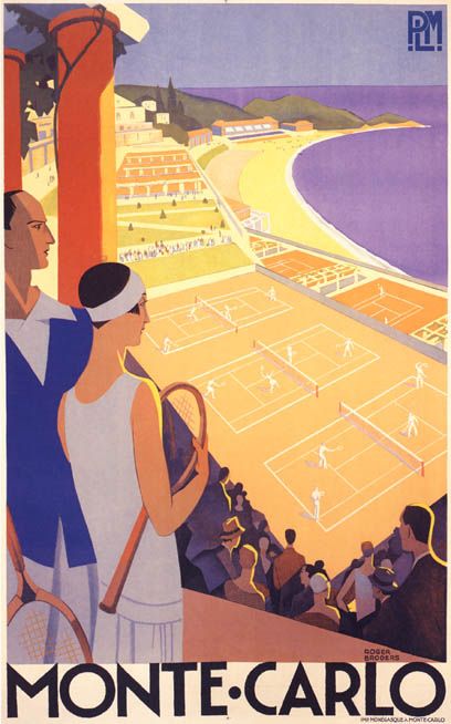  Monte Carlo Girl Tennis Monaco Game Sport Poster Repro Small