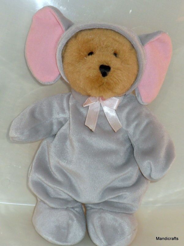 Vtg Ganz 1999 Blonde Teddy Bear in Plush Elephant Suit