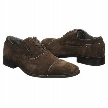 Men Calvin Klein Glendon Captoe Shoes F4475 Brown Suede