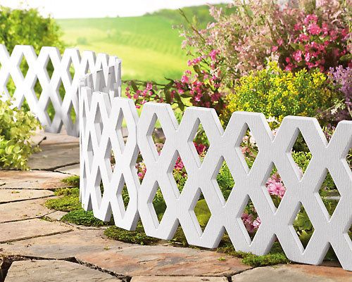 Pc White Lattice Edging Garden Patio Border Fencing Set Plastic NEW