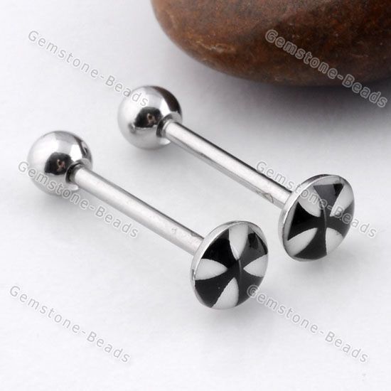 14g Glow in Dark Tongue Ring Stud Stainless Steel Bar Piercing Body