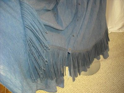 Vtg Western Varda Garfinkel Chambray Cowgirl Dress 80S