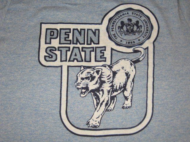 vintage 80s RAYON PENN STATE UNIVERSITY RINGER T Shirt XS nittany