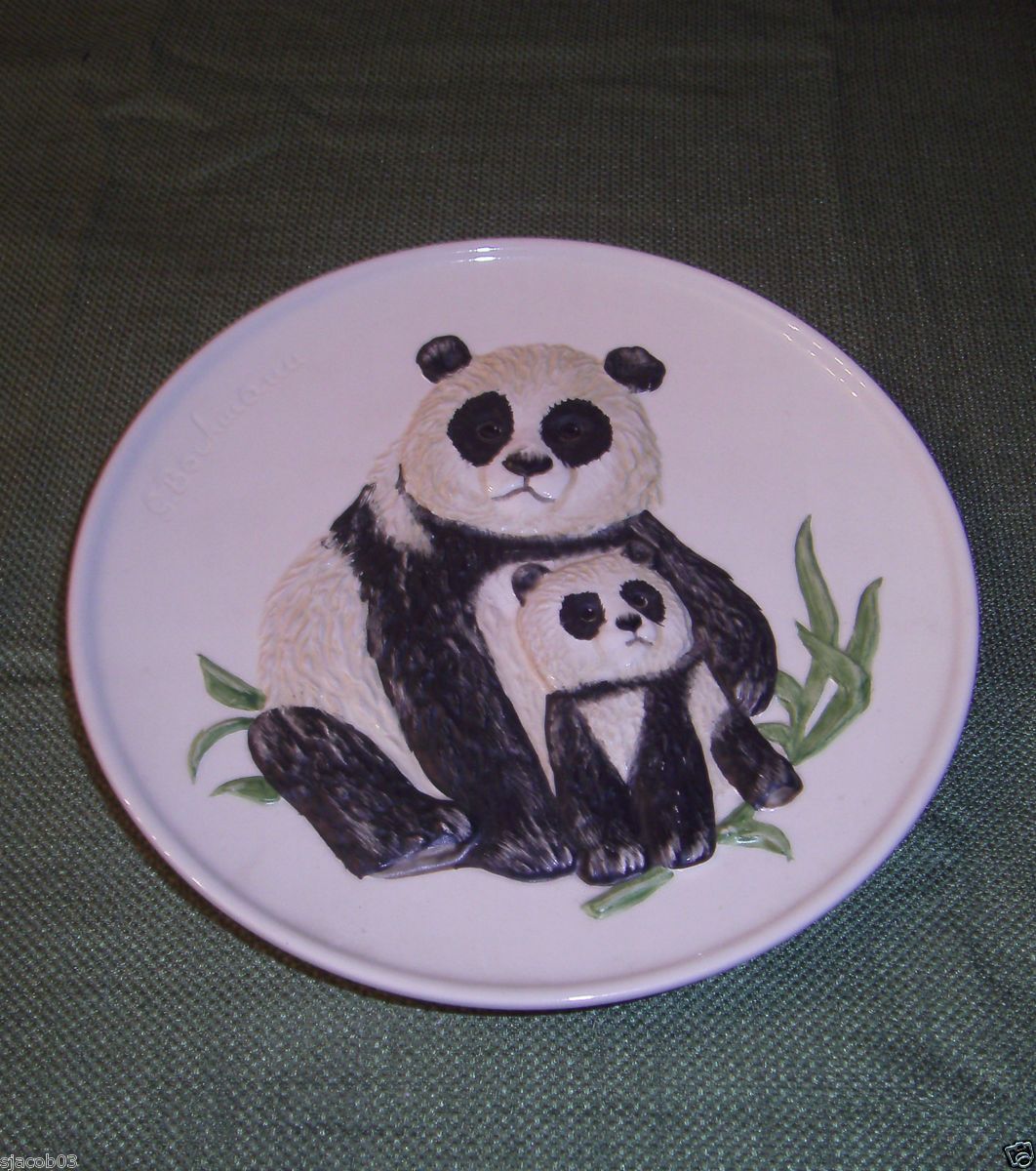 Goebel W. Germany 1977 Mothers Series Plate 3rd Ed hand painted Panda