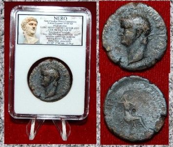  ae 27 dupondius of nero nero claudius drusus germanicus roman emperor