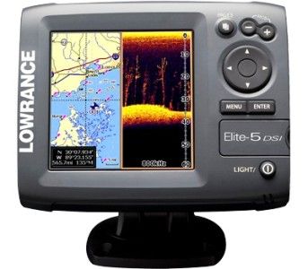 LOWRANCE Elite 5 DSI Fishfinder/Chartplotter GPS DEPTH FINDER ~ FAST