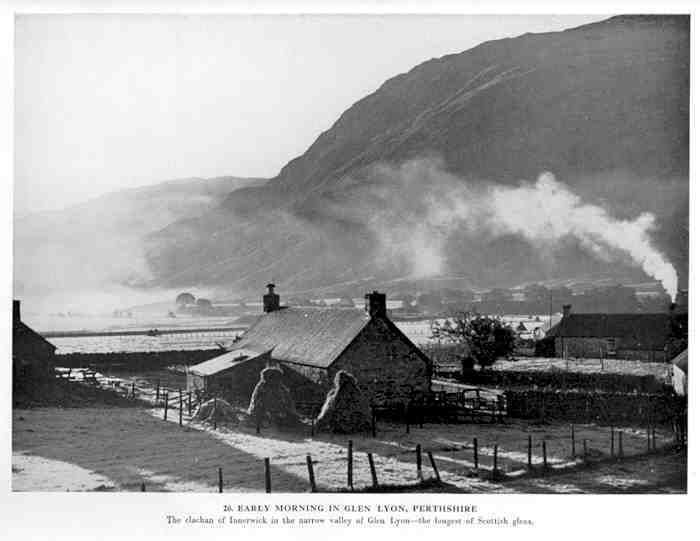 Scotland Perthshire Glen Lyon Cottages Old Print 1960