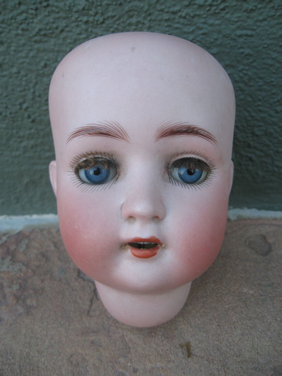 Alt Beck Gottschalk German Antique Bisque Doll Head 1362 Pierced Ears