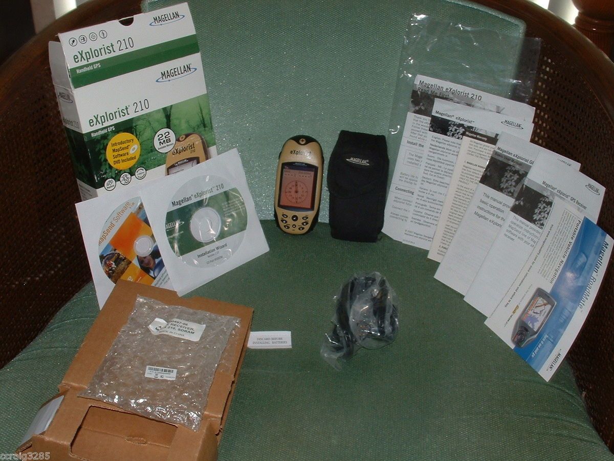 Magellan eXplorist 210 GPS Receiver with accessories   World Ship   L