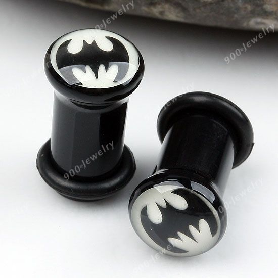 Glow in The Dark Batman Symbol Ear Plug Flesh Tunnel Expander